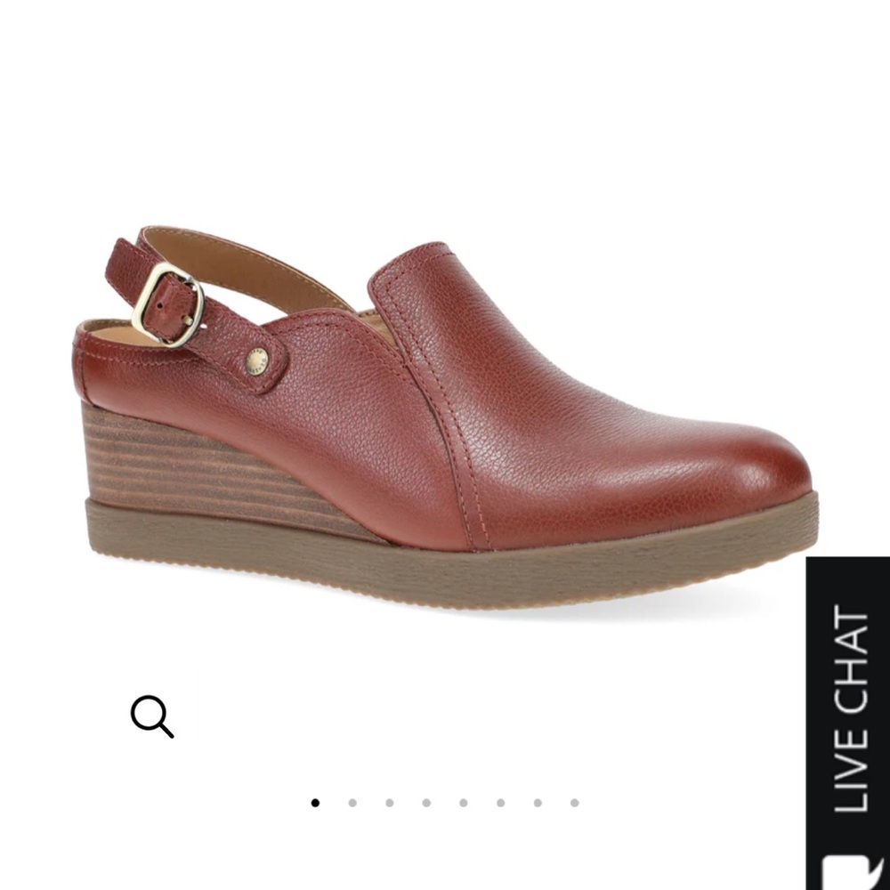 Dansko Brown Leather Wedge Slingbacks